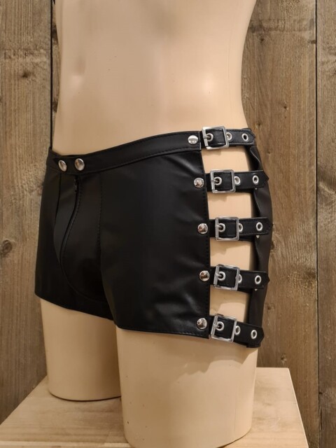 Leren Short met Riempjes HS03