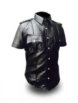 Leren Overhemd Plain PSHS-BLK 1