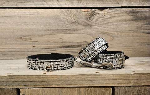 Set Collar & Polsboeien Silver Croc l.u.c.09