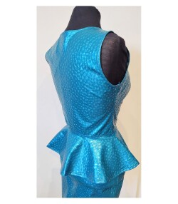 Blauwe Peplum Top Lak Fuel 797-C 2