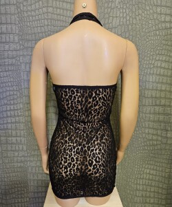 Leopard Jurk See-Through tyk-205 2