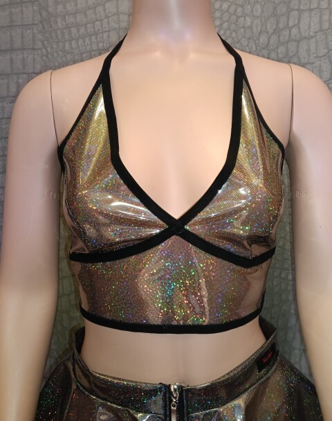 Fabulous Fetish Glitter Top YS009